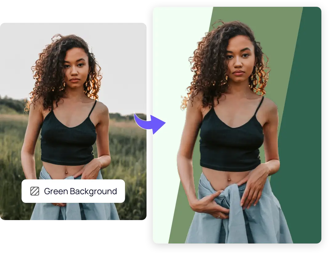 change photo background to green