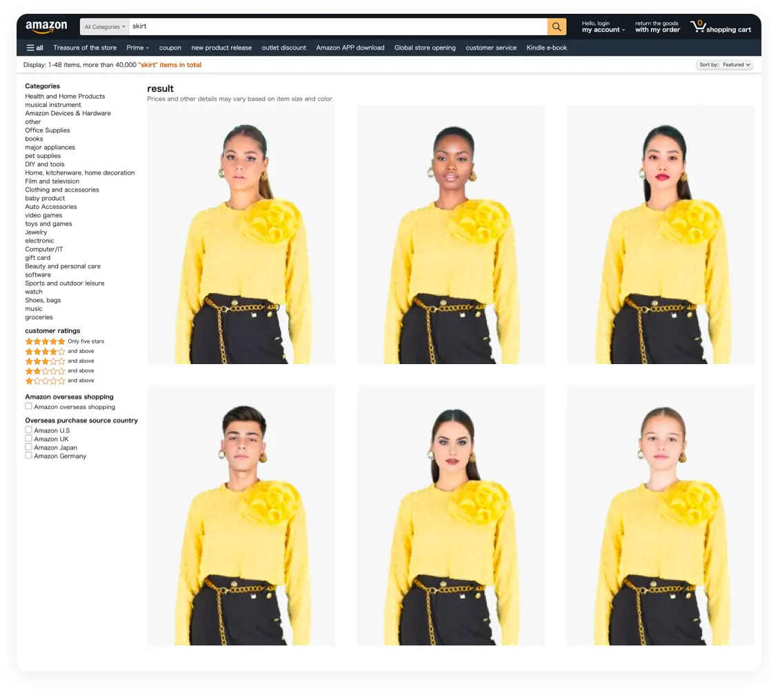 Model fesyen AI untuk E-dagang
