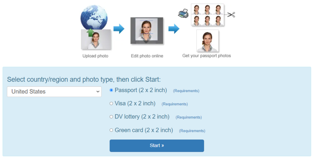 123 Redimensionneur de photos de passeport