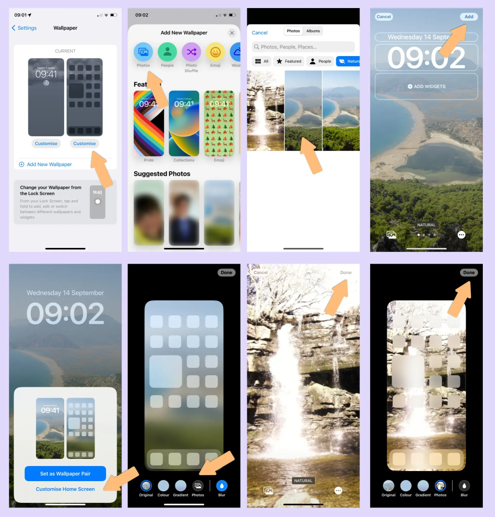iPhoneの壁紙を変更する