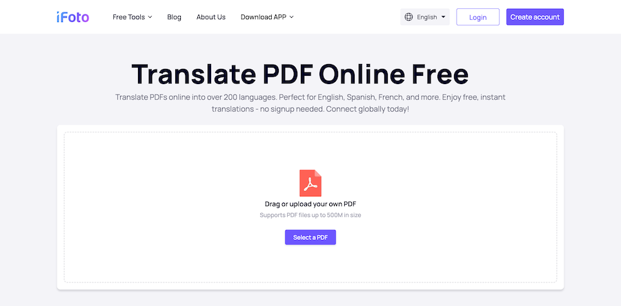 Add PDF to iFoto PDF Translator