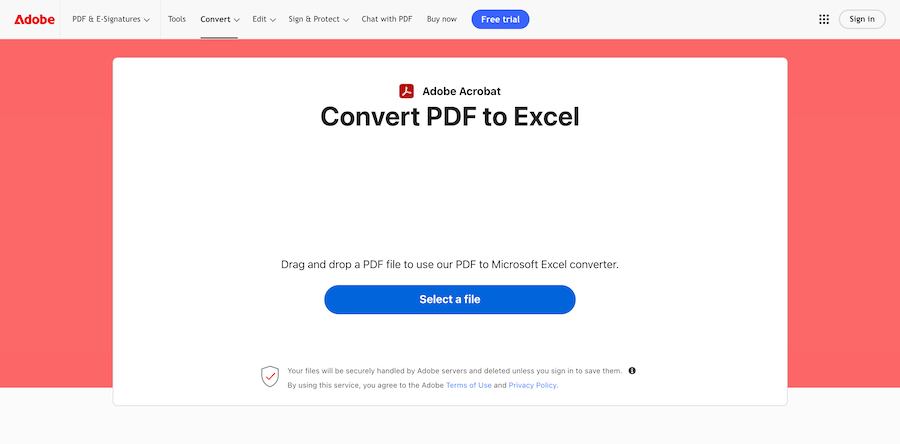 Adobe PDF to Excel Converter
