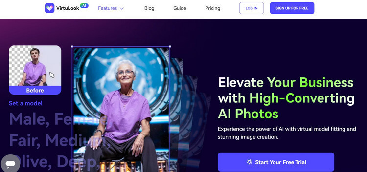 Генератор модных моделей Virtulook AI