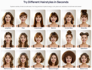 AI ヘアスタイルバーチャル試着