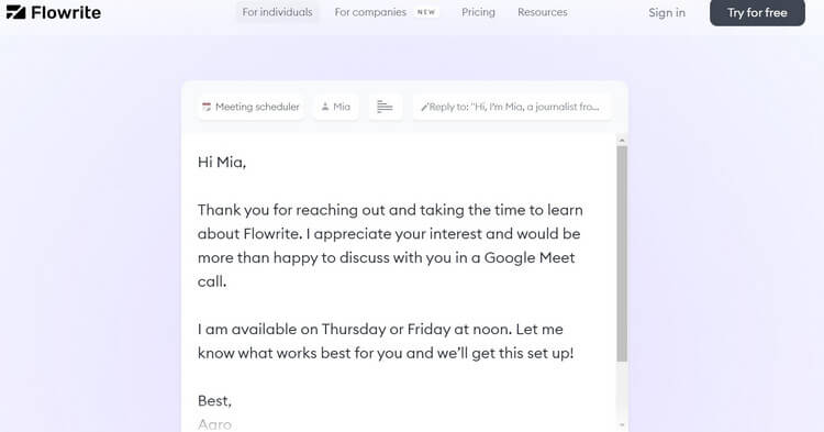 FlowWrite KI-E-Mail-Writer-Tools