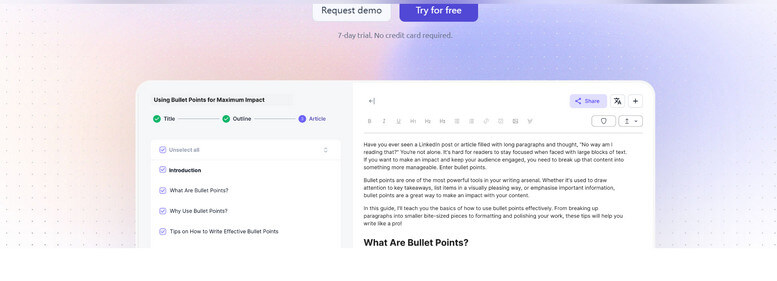 Let AI write your content in seconds