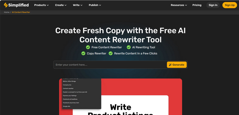 Free AI Content Rewriter Tool