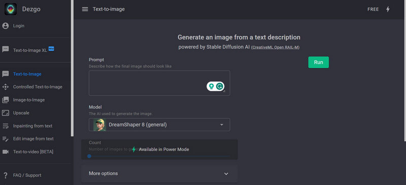 Dezgo testo per immagine ai