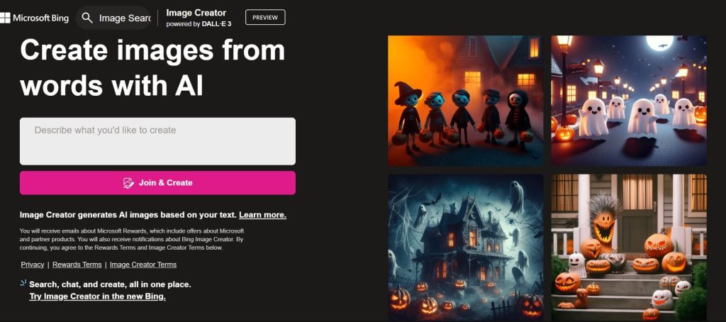 Generatore di testo Bing AI in immagini gratuito