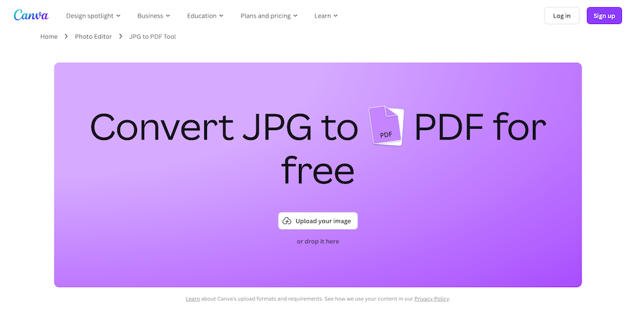 Convertidor de JPG a PDF de Canva