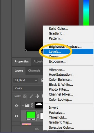 fai clic sulla funzione "Livelli" in Photoshop