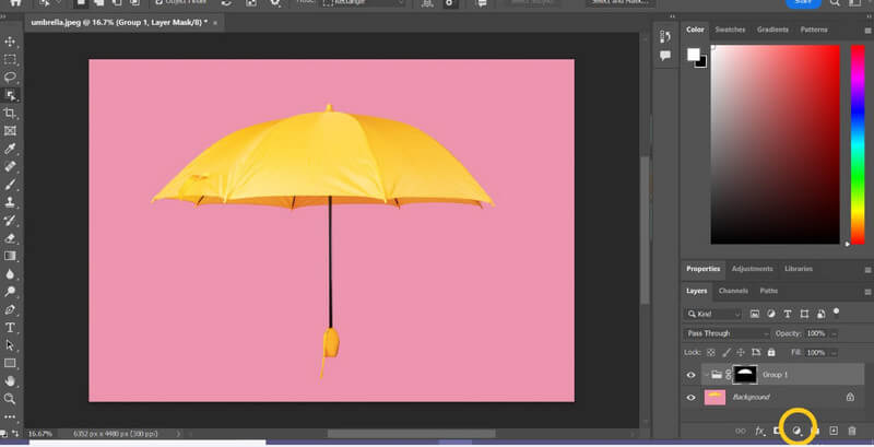 fai clic sull'icona del livello di regolazione in Photoshop