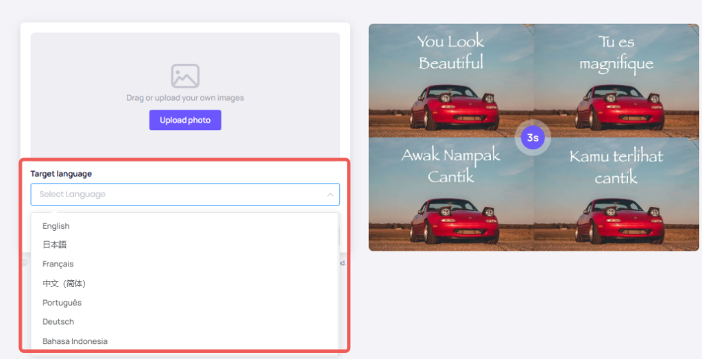 Choose Target Language to Translate