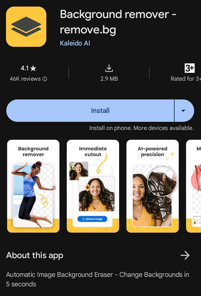 Eraser App - Hintergrund entfernen