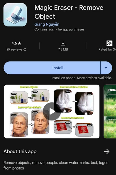 Radiergummi-App - Magischer Radiergummi