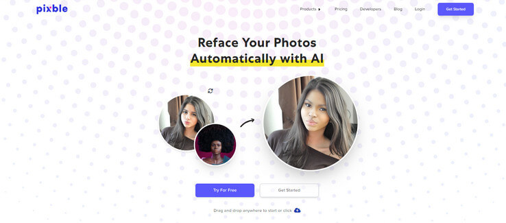 Échange de visage Pixble en ligne