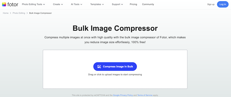 Fotor Bulk Image Compressor
