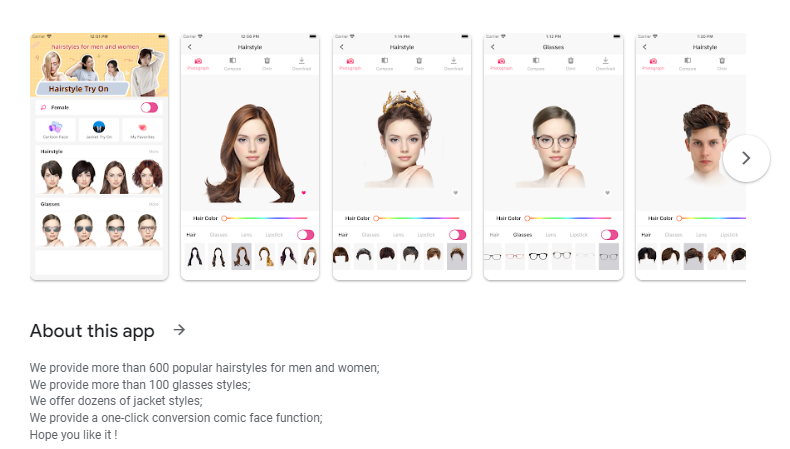 Hair Makeover Modiface