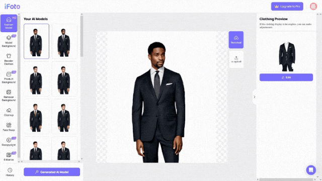 upload an image of men's clothing to iFoto
