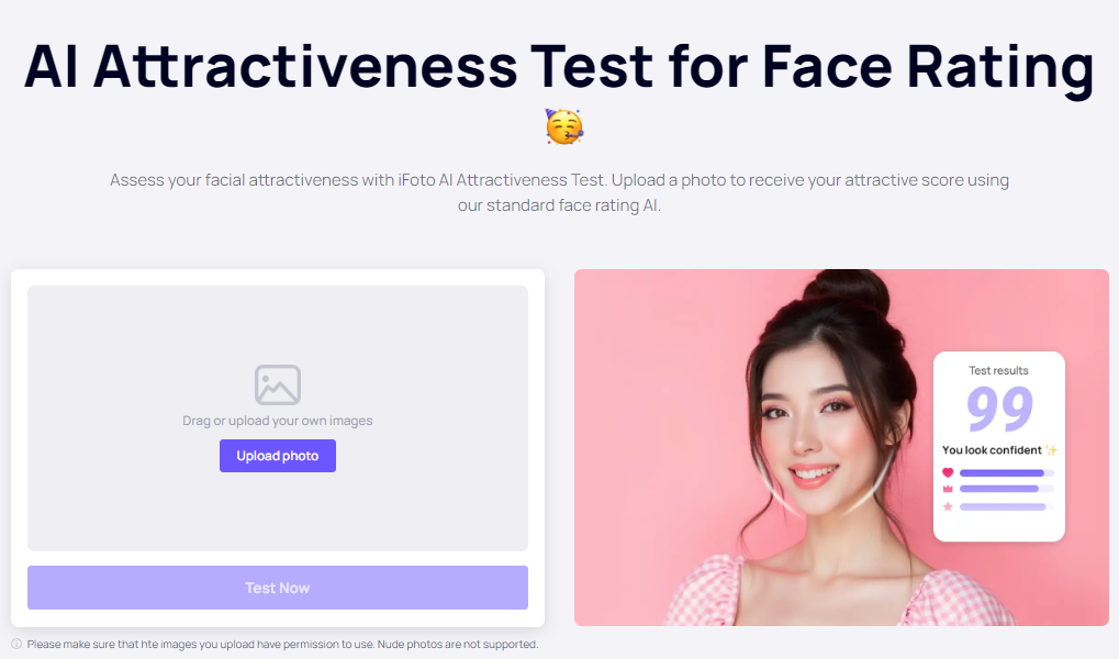 Test di attrattività dell'intelligenza artificiale di iFoto