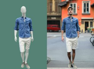 Pembuatan Gambar Produk Model AI Massal