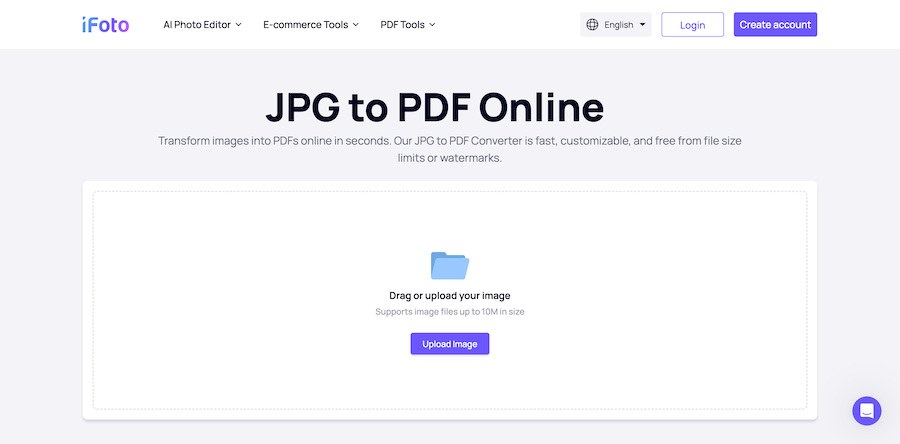 iFoto Come convertire JPG in PDF online
