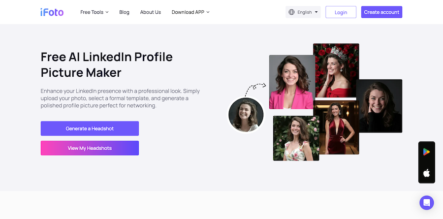 Creatore di immagini del profilo LinkedIn iFoto