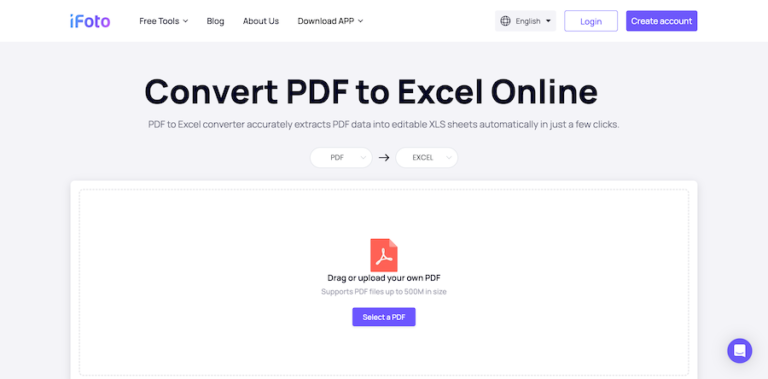 Conversor iFoto PDF para Excel