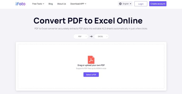 Converta PDF para Excel com o iFoto