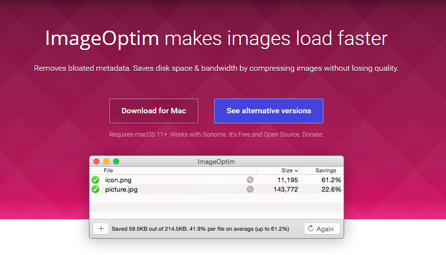 ImageOptim Image Compressor