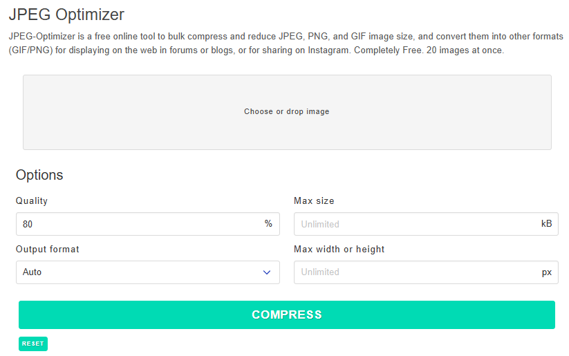 Compresseur d'images JPEG Optimizer