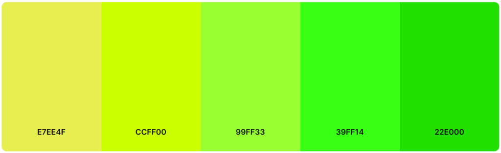 Neon Green Palette