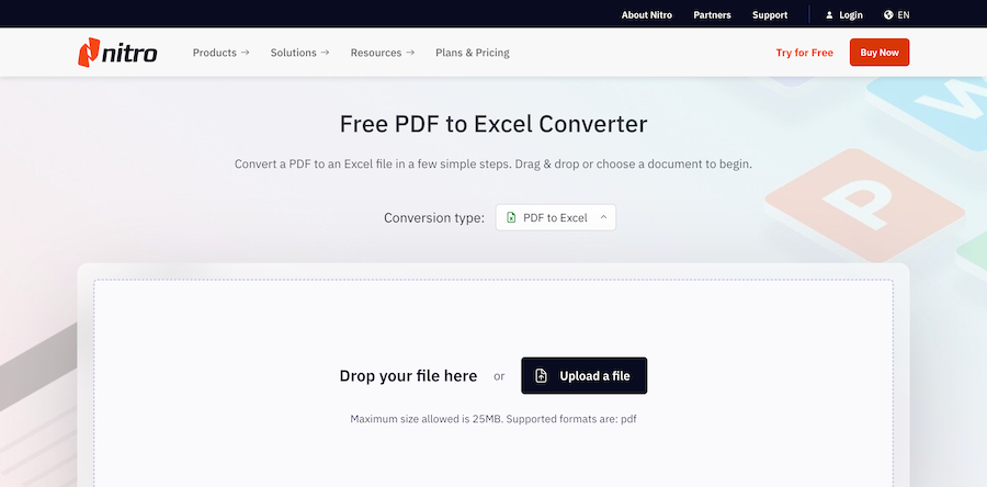 Nitro PDF to Excel Converter