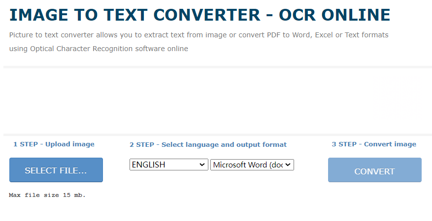 OnlineOCR Image Text Extractor