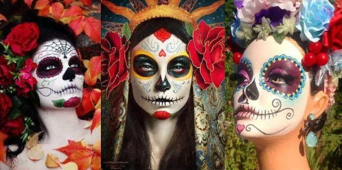 Maquiagem de caveira de ornamento