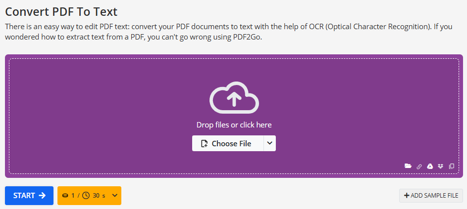 PDF2Go PDF Image to Text