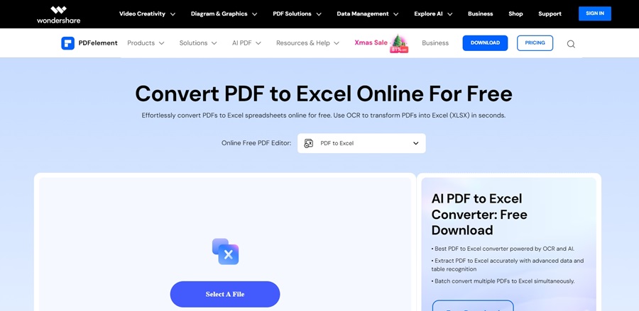 PDFelement Convertir un PDF en Excel