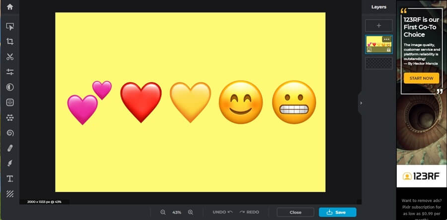 Pixlr Erase Emoji