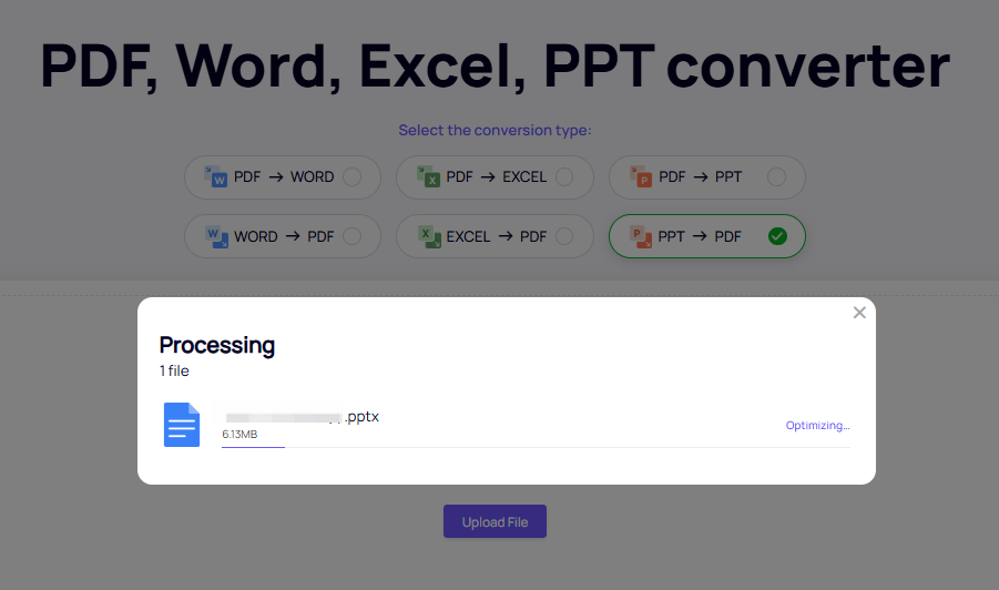 Conversion de PPT en PDF