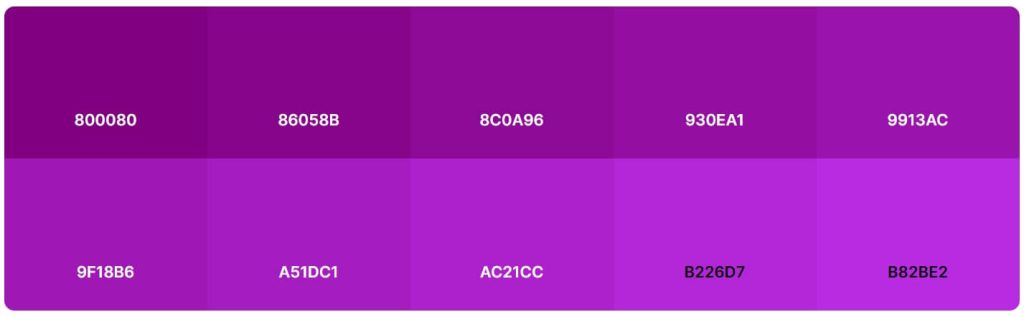 Couleur esthétique pourpre