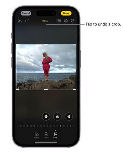 Funzione Ritaglia - iPhone