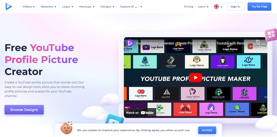 Renderforest YouTube Profile Picture Maker