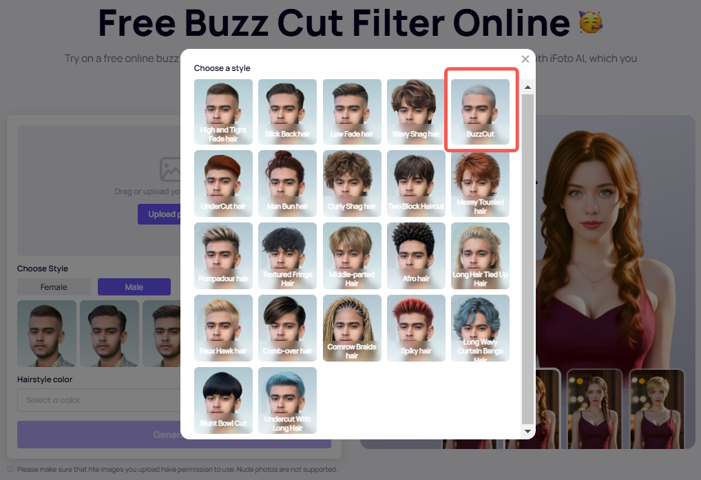 Select Buzz Cut Hairstyle