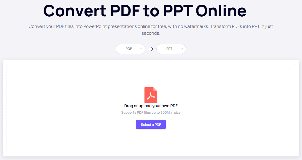 Select PDF File to Upload