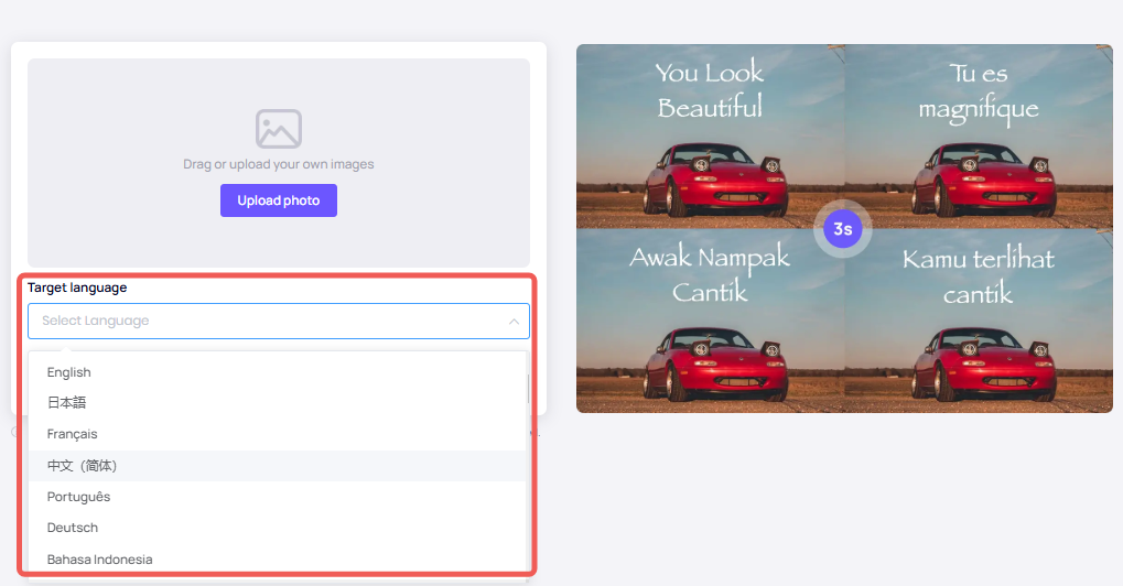 Select Target Language