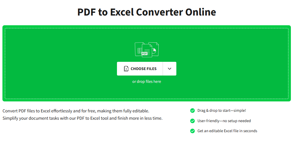 SmallPDF PDF to Excel Converter