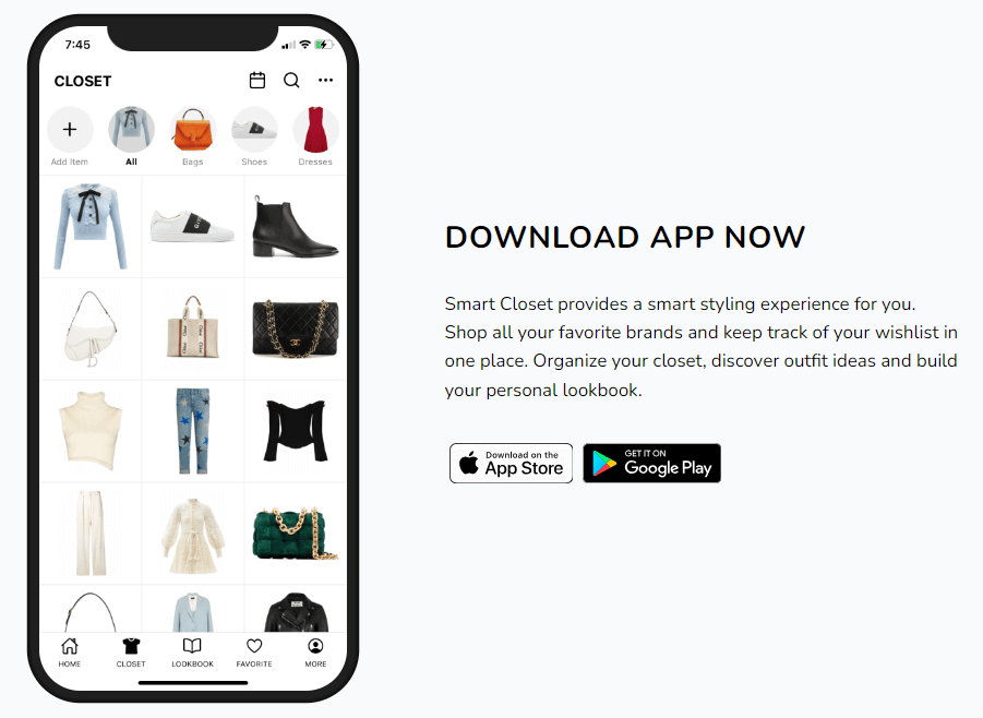 Smart Closet Virtual Closet App
