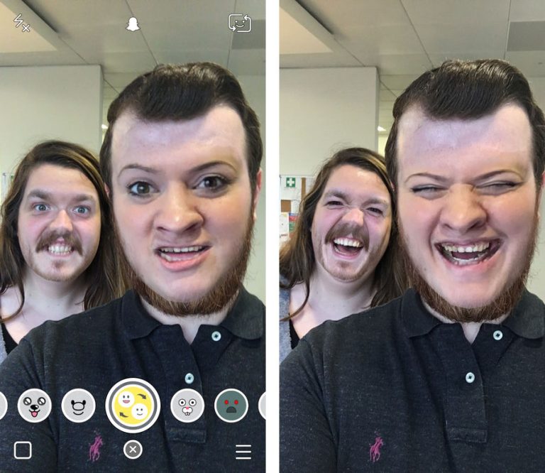 Snapchatの顔交換