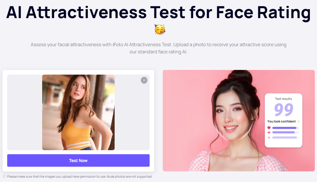 Carica la foto del viso per il test