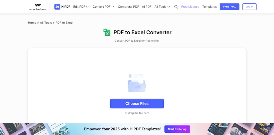 Wondershare HiPDF PDF to Excel Converter